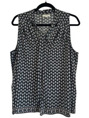 Max Studio | Sleeveless Neck Tie Flower Top | Size XL